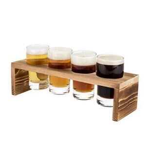 Beer Flight Set, Tasting Glasses, Wooden Flight Board, Beer Tasting Set, 5oz,